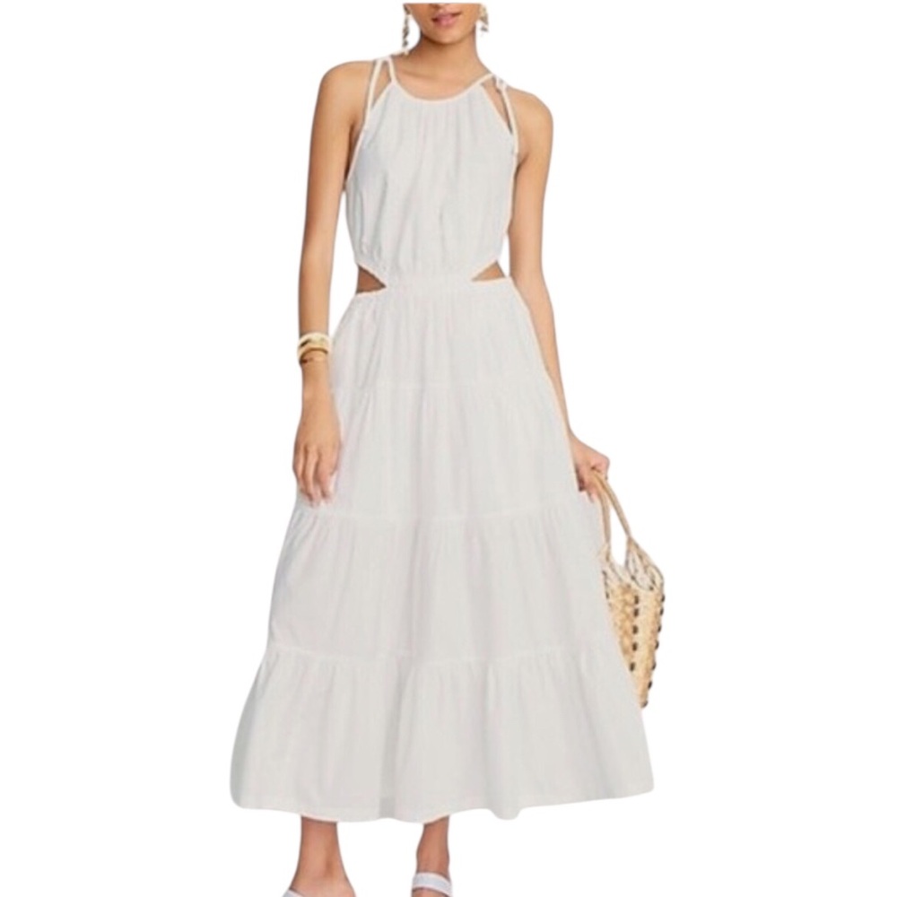 J. Crew Harbour Side Cut Out White Midaxi Dress XXS